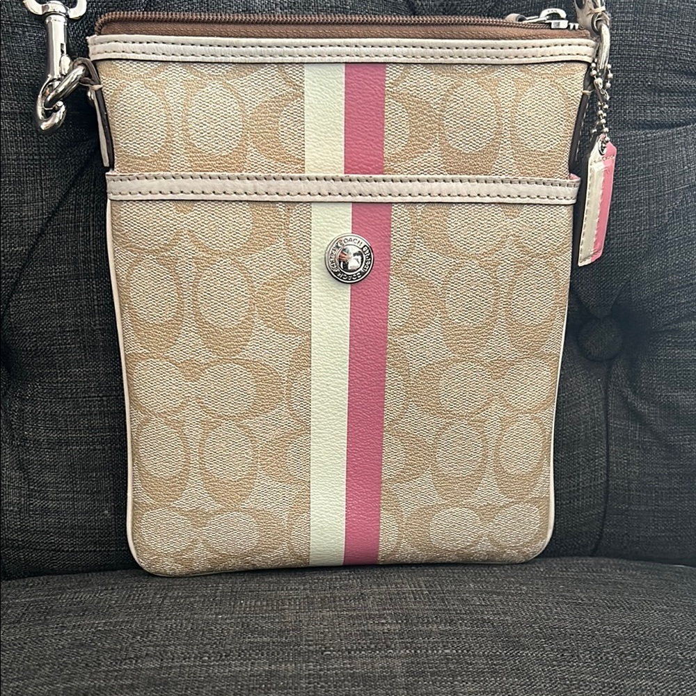 Coach Beige and Pink Crossbody Bag